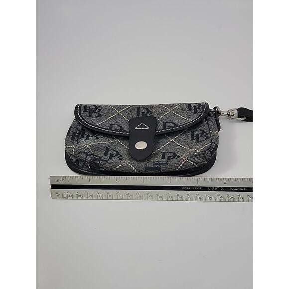 DOONEY & BOURKE Vintage Black Canvas Leather Wristlet Wallet‎ Pouch DB Signature - Picture 11 of 15